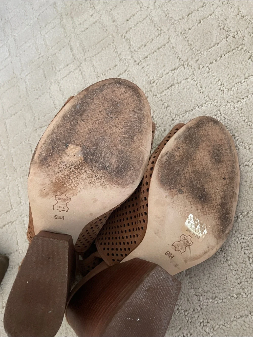 Tory Burch Perforated Suede Open-Toe Slingback Mules - Cognac